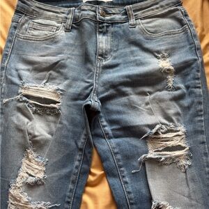 Distressed Blue Women's Jeans Use.